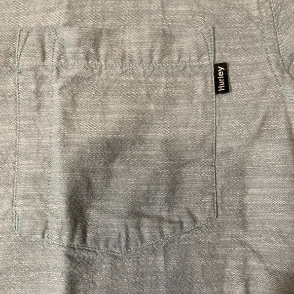 Hurley Surf Style Button Up Down Adult Mens Size Medium Blue Cotton Dress Shirt - Picture 3 of 9